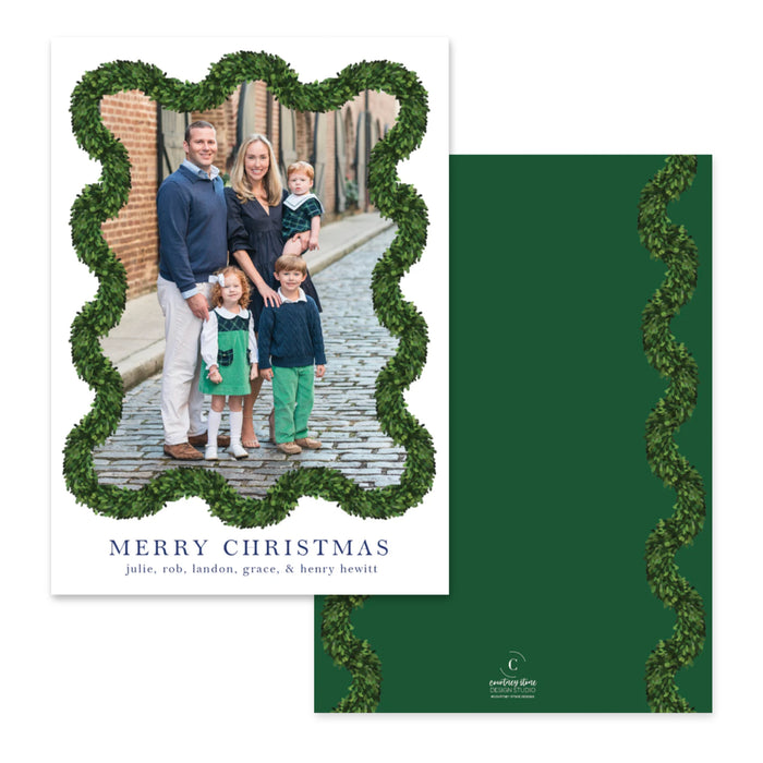Scallop Boxwood Holiday Card