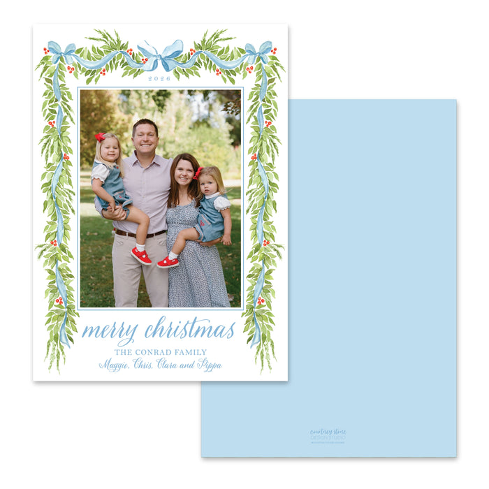 Classic Eucalyptus Laurel Holiday Card