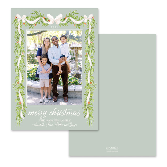 Eucalyptus Laurel Holiday Card - Green