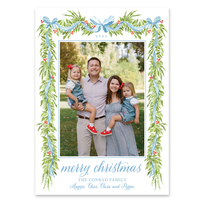 Classic Eucalyptus Laurel Holiday Card