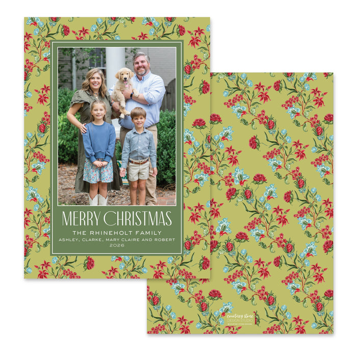 Holiday Chintz Holiday Card - Chartreuse
