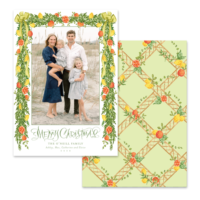 Chartreuse Citrus Holiday Card