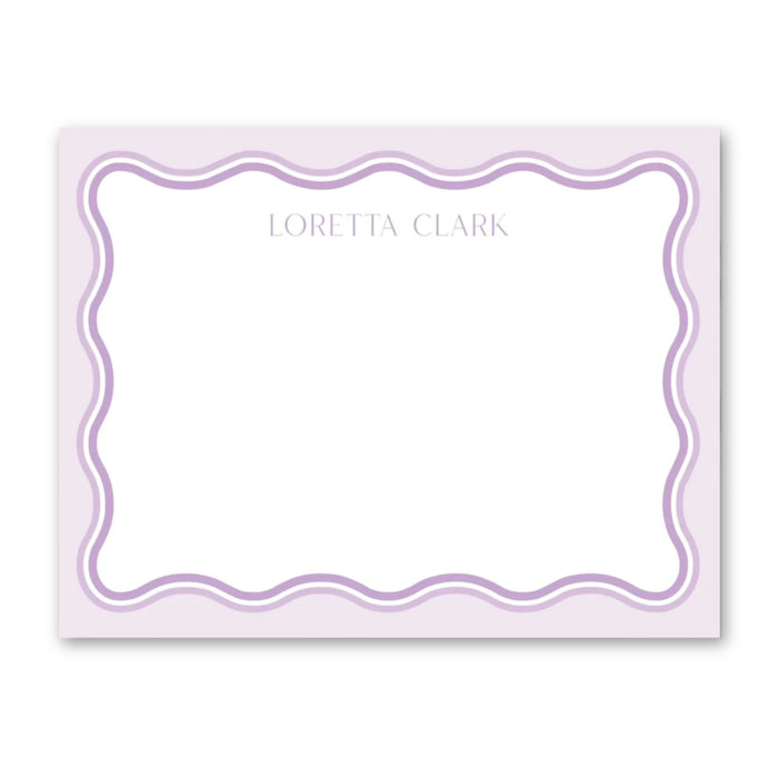 Lavender Ombre Wave Stationery