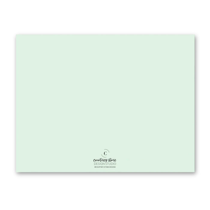 Green Scallop Trim Stationery