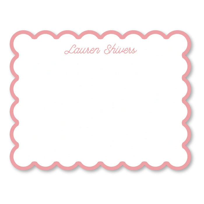 Caroline Abstract Floral Scallop Cut-Out Stationery