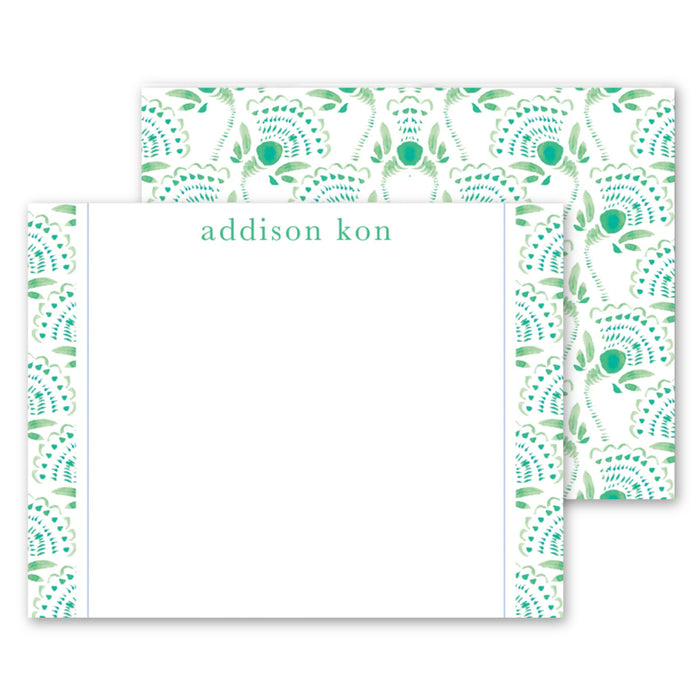Emerald Watercolor Floral Stationery