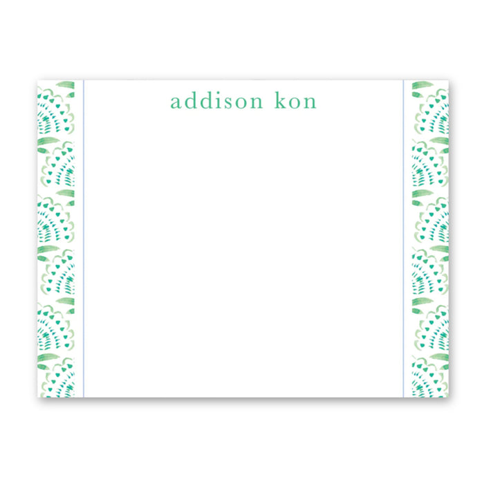 Emerald Watercolor Floral Stationery