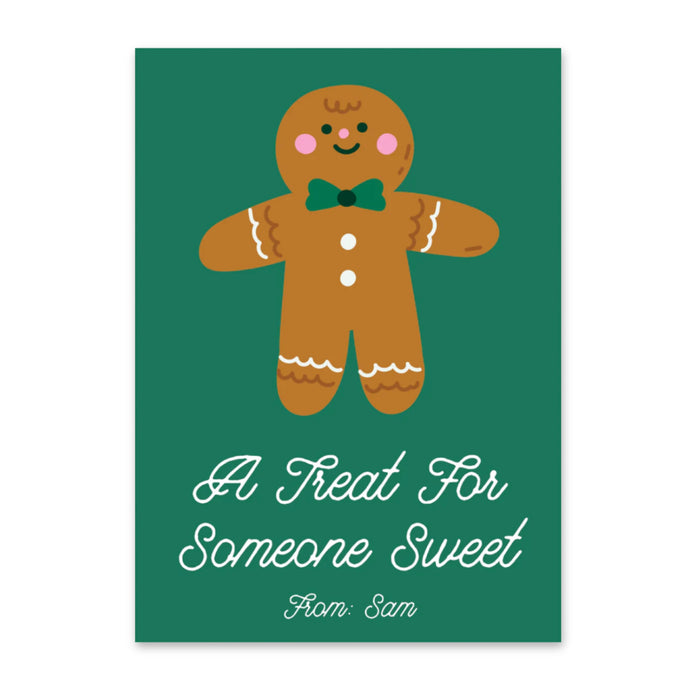 Green Gingerbread Boy House Holiday Tag