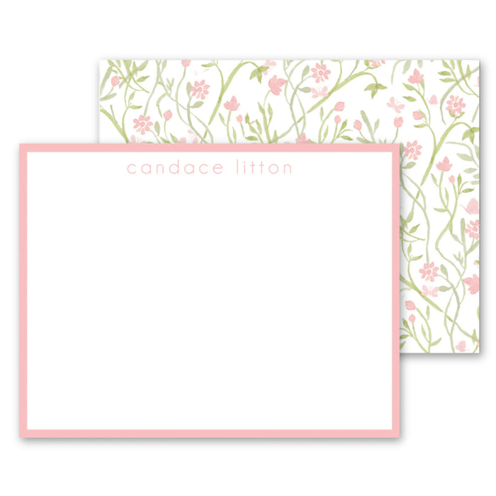 Pink Garden Vine Stationery
