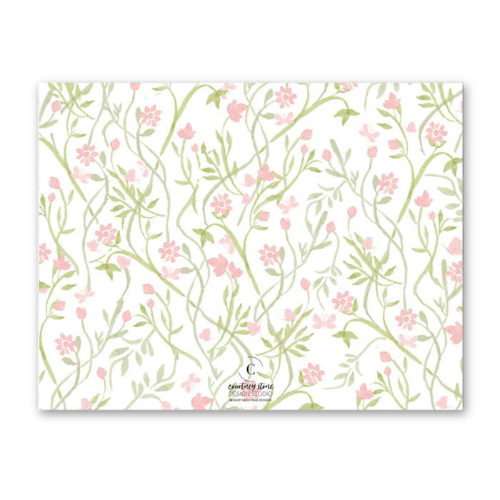 Pink Garden Vine Stationery
