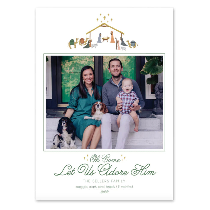 'Let Us Adore Him' Nativity Holiday Card