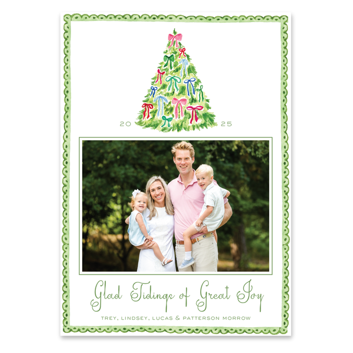 Decked in Bows Tree Holiday Card