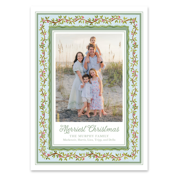 Chinoiserie Frame Holiday Card - Blue