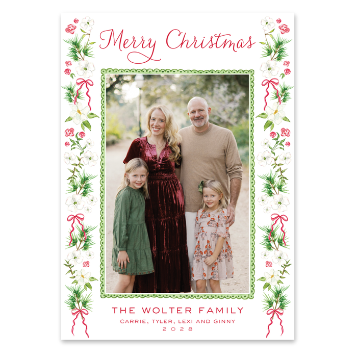 Dogwood Border Holiday Card