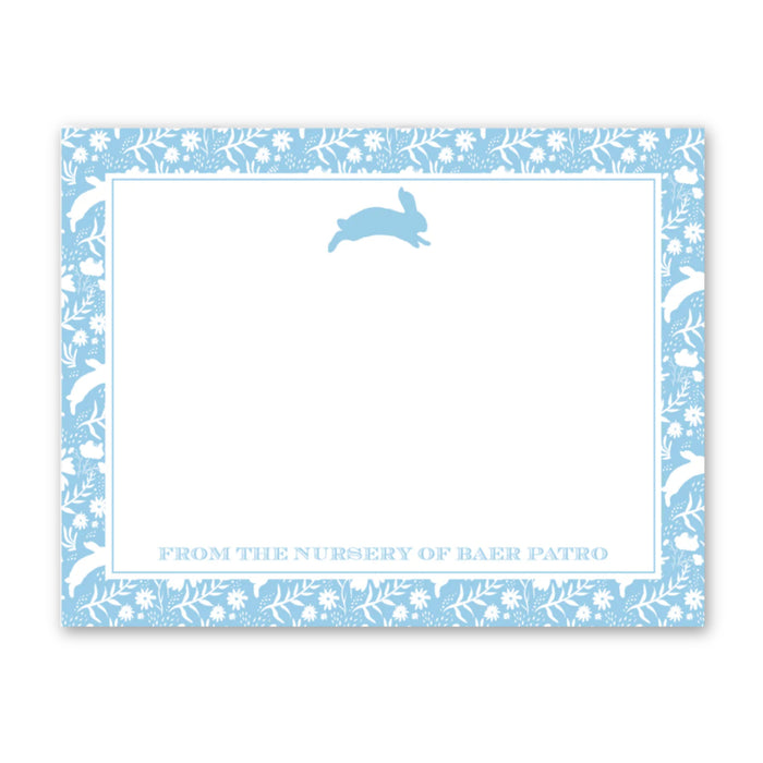 Bunny Toile Stationery - Blue
