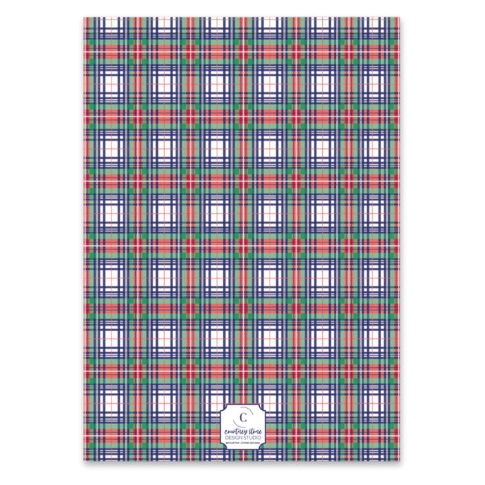 Tartan Scallop Holiday Card - Vertical