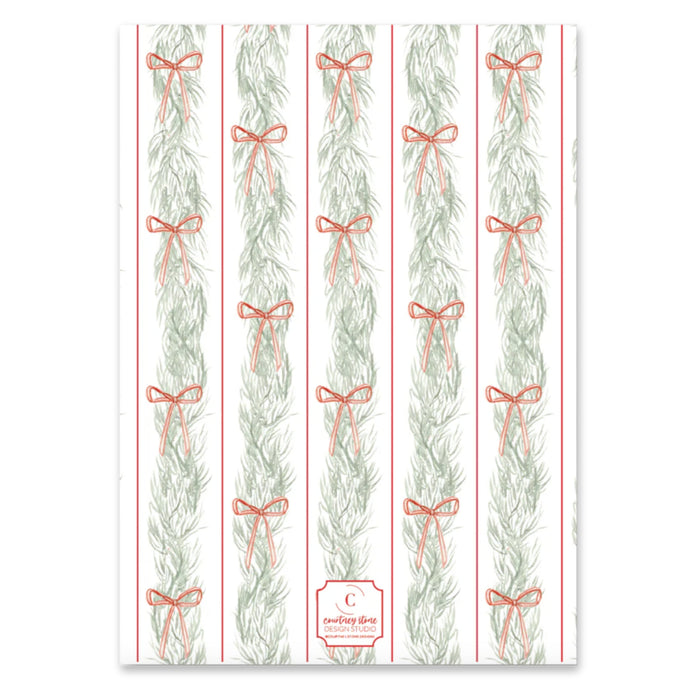 Dainty Bow Garland Holiday Card
