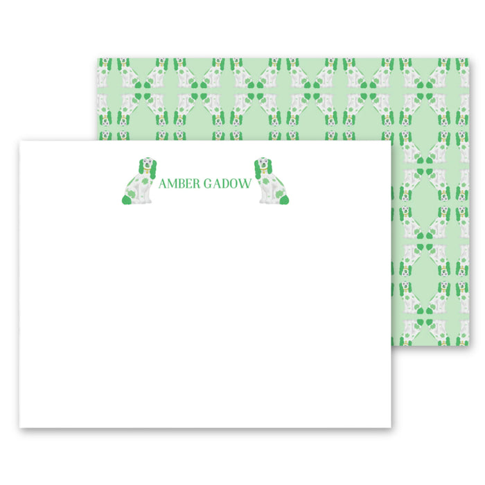 Staffordshire Dog Stationery - Green
