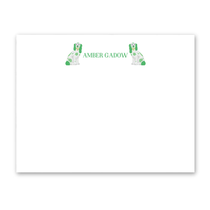 Staffordshire Dog Stationery - Green