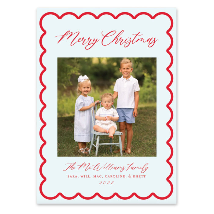 Thin Scallop Border Holiday Card