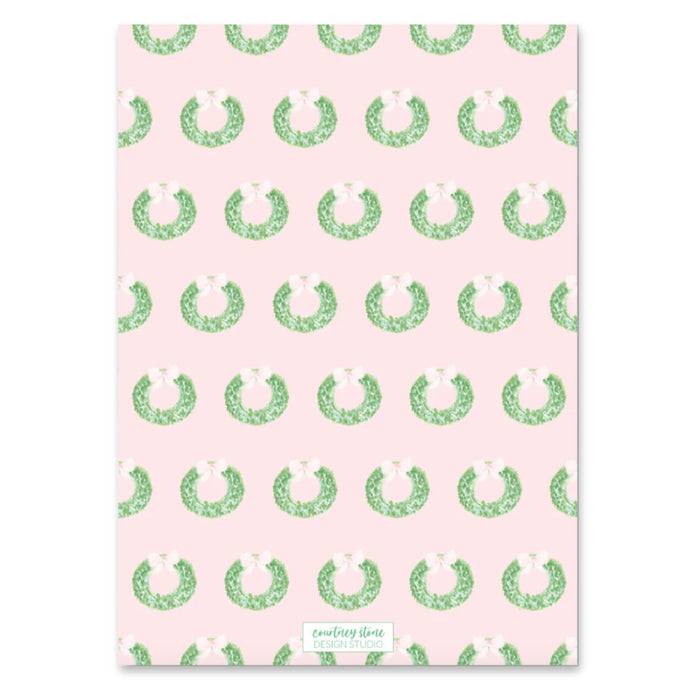 Pink Wreath Holiday Card