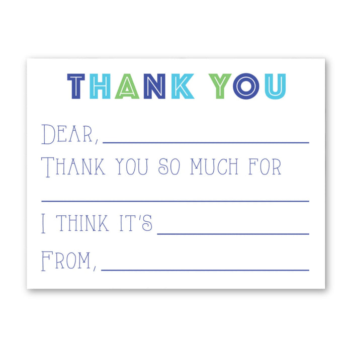 Fill-In-The-Blank Stationery Card Set - Blue