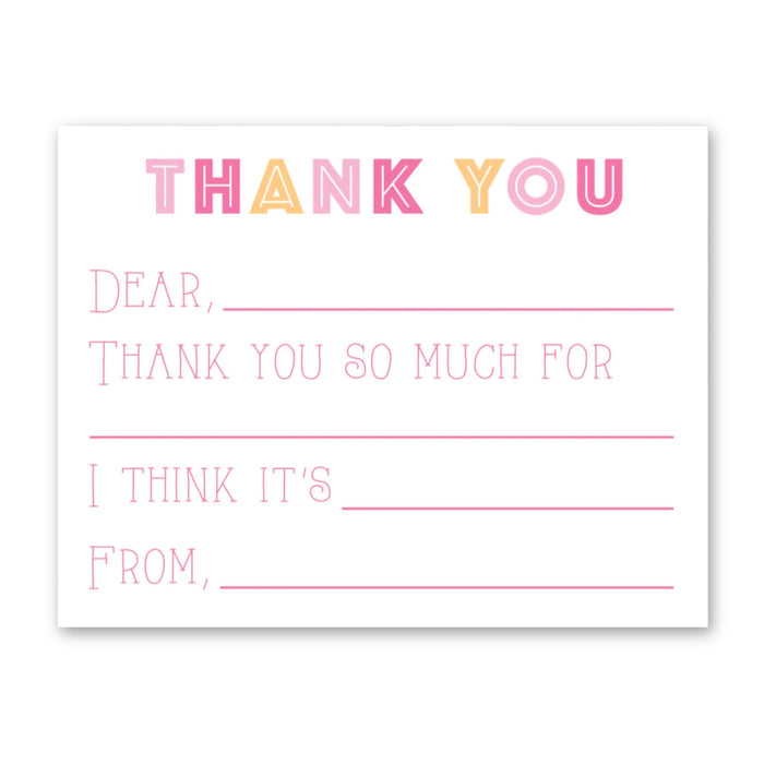 Fill-In-The-Blank Stationery Card Set - Pink