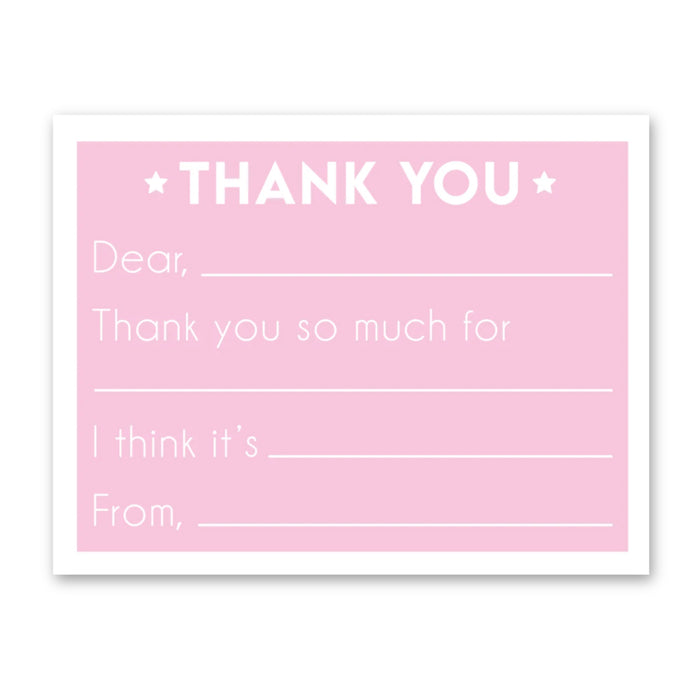 Pink Star Fill-In-The-Blank Stationery Card Set