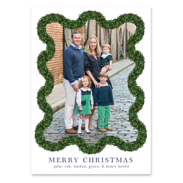 Scallop Boxwood Holiday Card