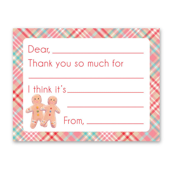 Gingerbread Fill-In-The-Blank Stationery Card Set