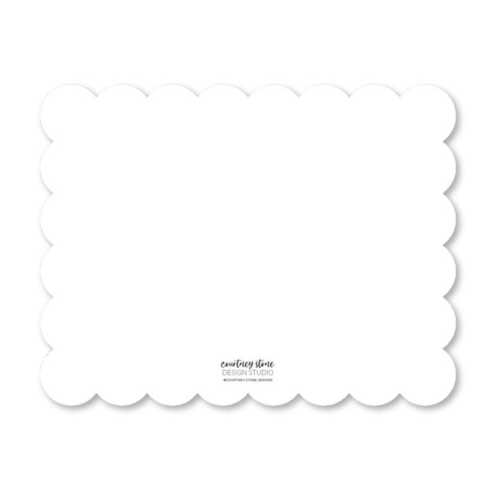 Scallop Cut-Out Stationery - Rainbow Border