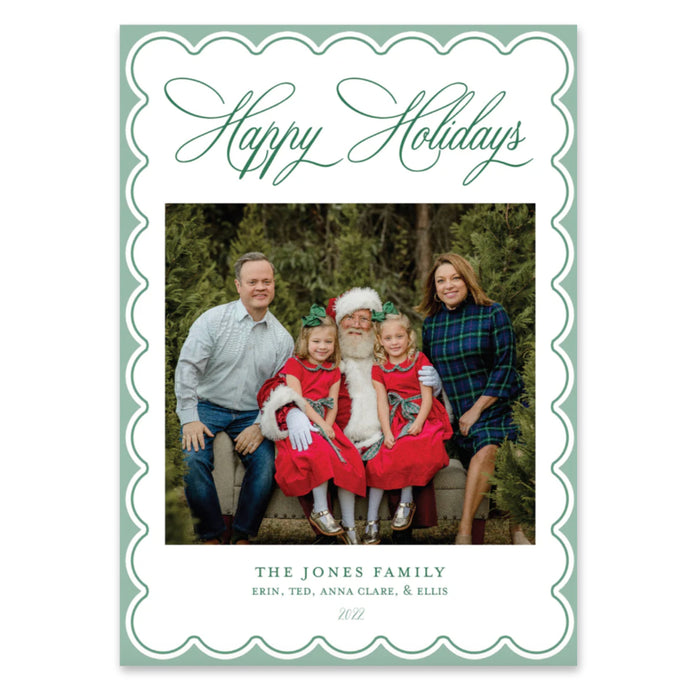 Green Scallop Holiday Card