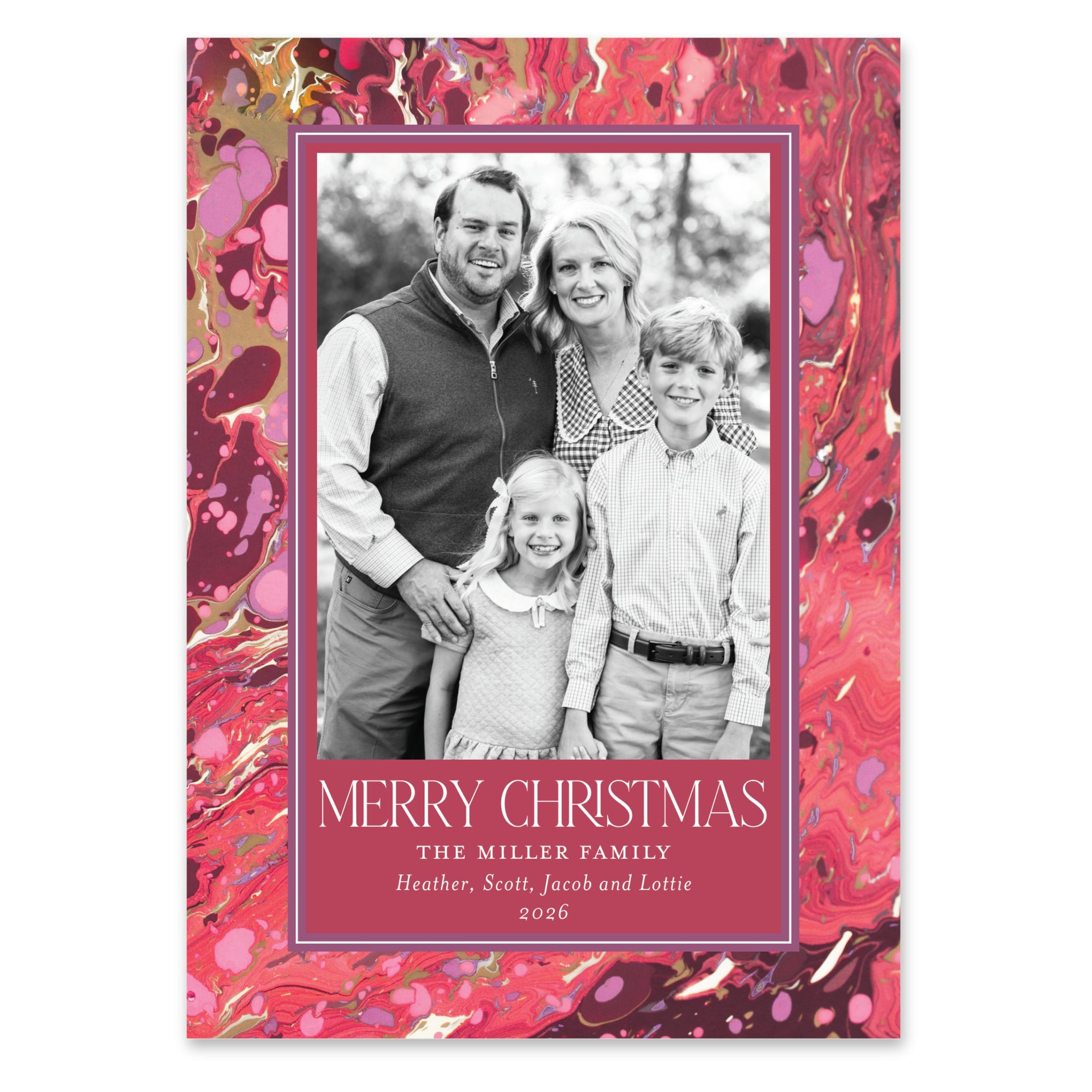 Red Marble Holiday Card– courtneystonedesigns
