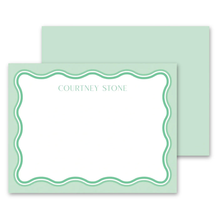 Green Ombre Wave Stationery