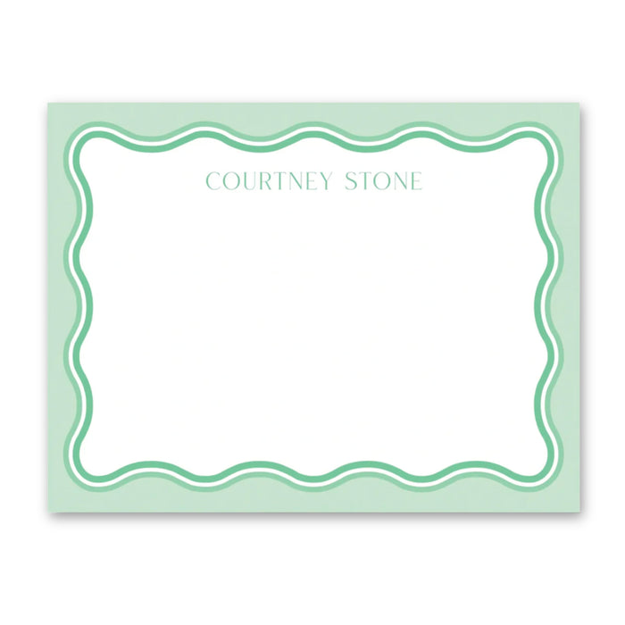 Green Ombre Wave Stationery