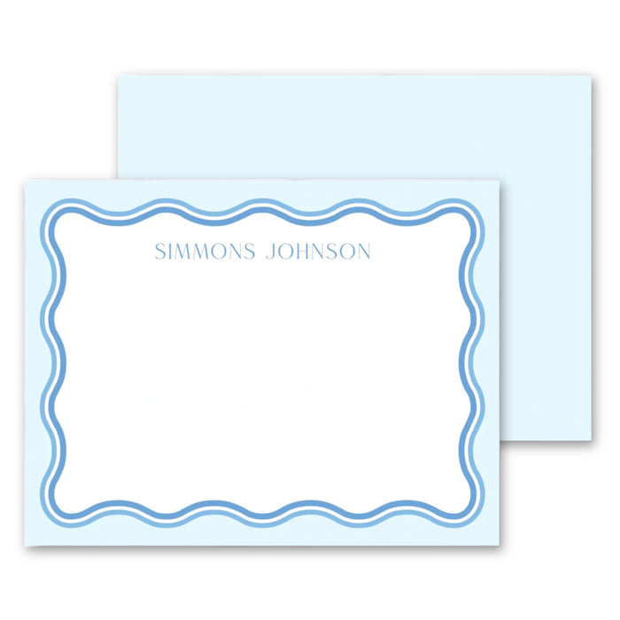 Blue Ombre Wave Stationery