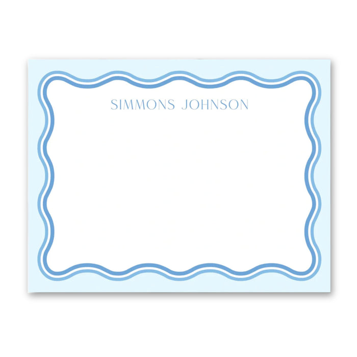Blue Ombre Wave Stationery