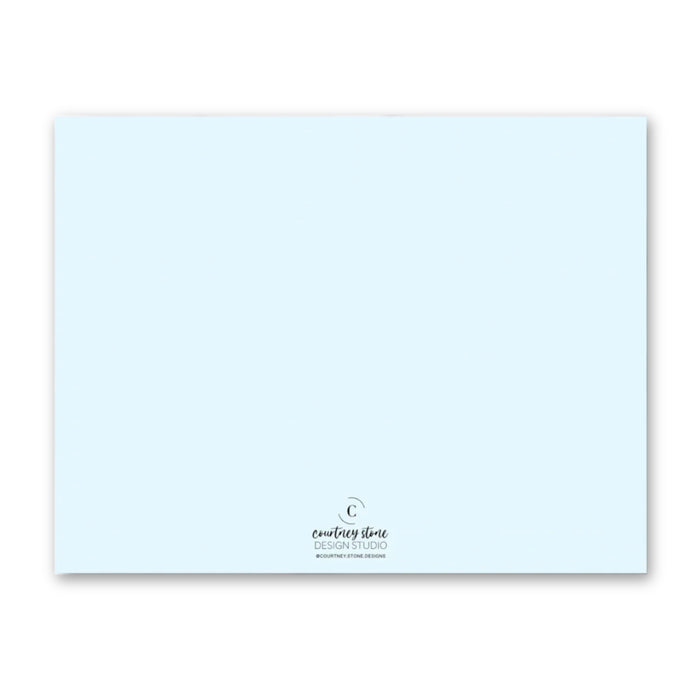 Blue Ombre Wave Stationery