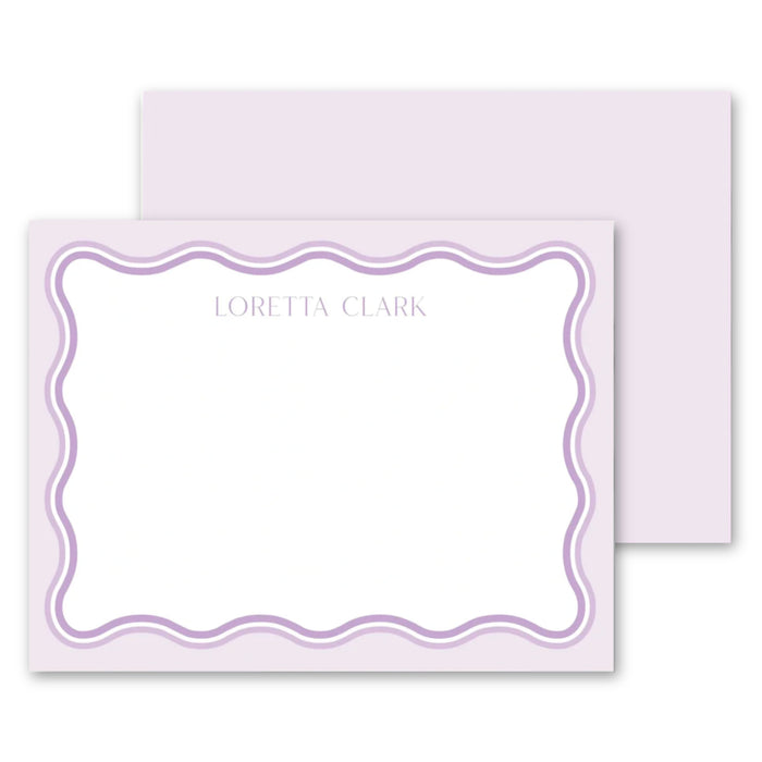 Lavender Ombre Wave Stationery