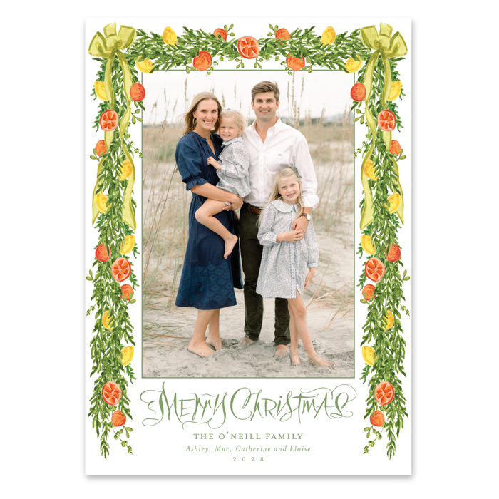 Chartreuse Citrus Holiday Card