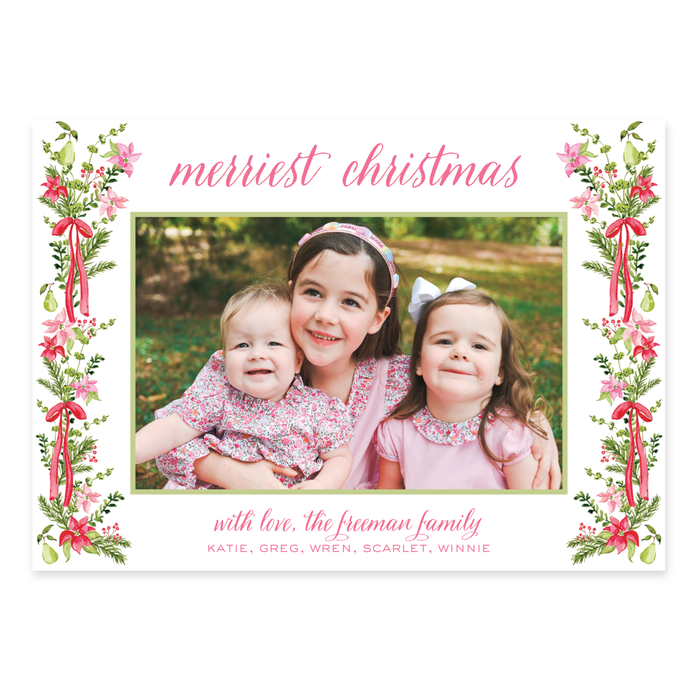 Wintertide Garland Horizontal Holiday Card