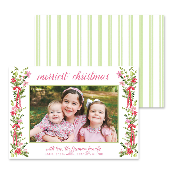 Wintertide Garland Horizontal Holiday Card
