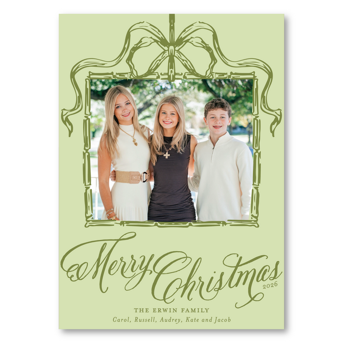Bamboo Bow Frame Holiday Card