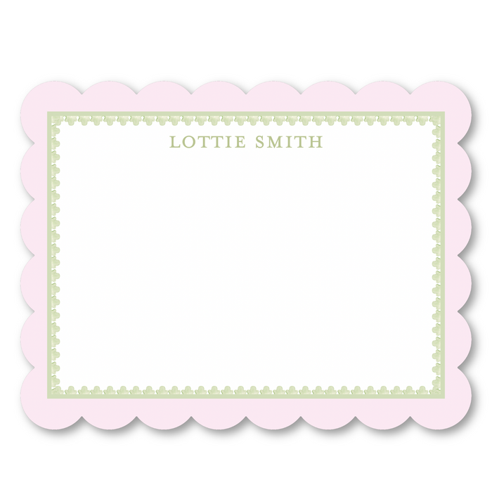 Baroque Scallop Cut-Out Stationery - Pink