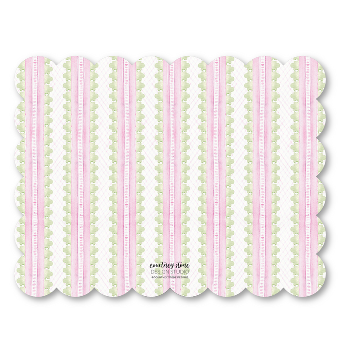 Baroque Scallop Cut-Out Stationery - Pink