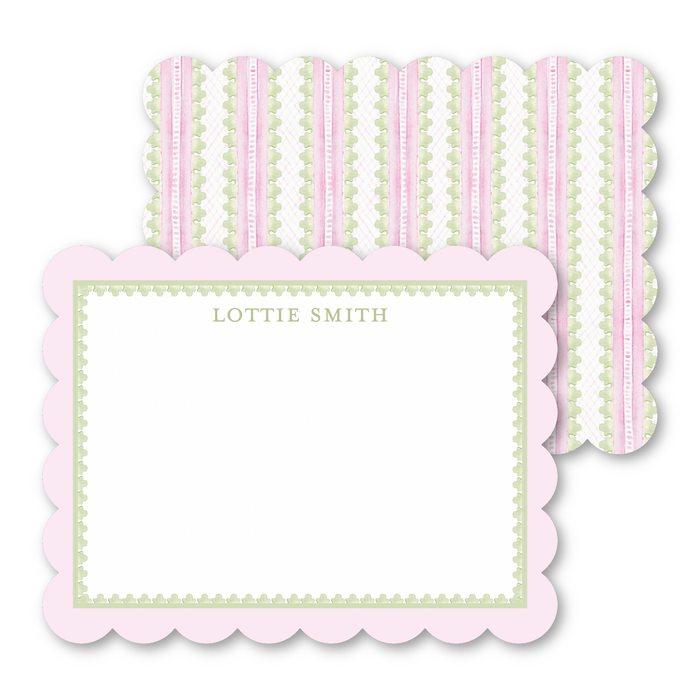 Baroque Scallop Cut-Out Stationery - Pink