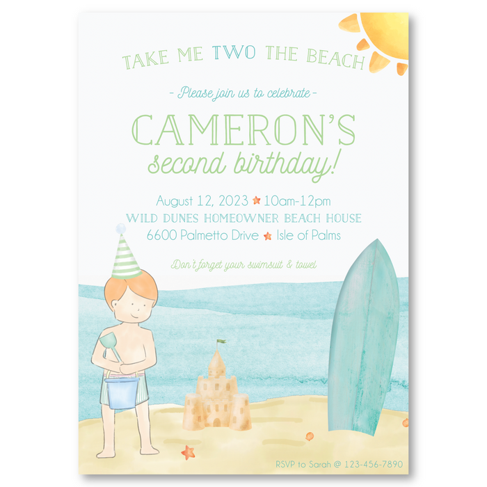 Beach Boy Birthday Invitations