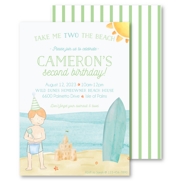 Beach Boy Birthday Invitations