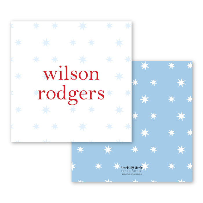 RWB Stars Enclosure Card | Gift Tag