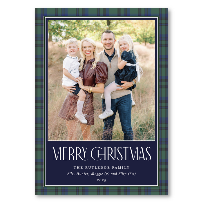 Black Watch Plaid Holiday Card